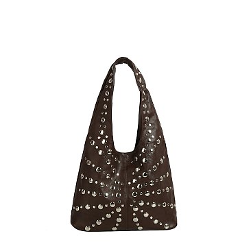 Silver Studded Shoulder Bag
