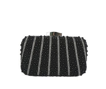 Pearl Rhinestone Frame Clutch