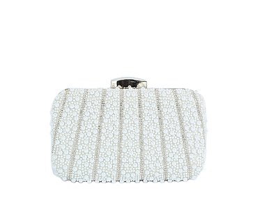 Pearl Rhinestone Frame Clutch