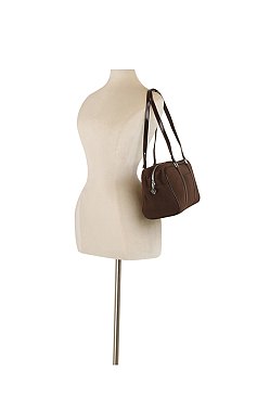 Faux Suede Boston Bag