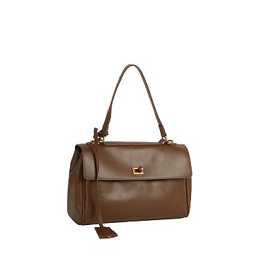 Twist Lock Flap Satchel