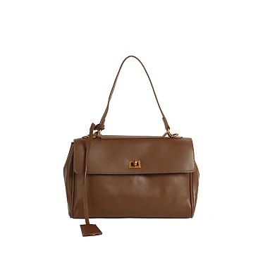 Twist Lock Flap Satchel