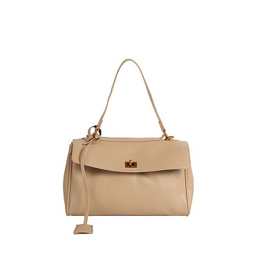 Twist Lock Flap Satchel
