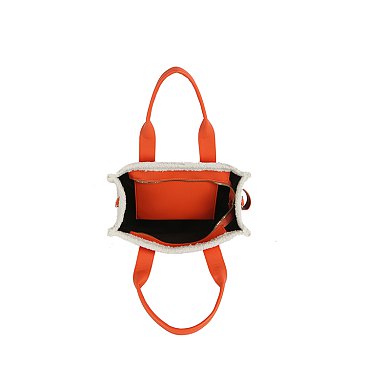 THE TOTE BAG Teddy Trim Tote Satchel
