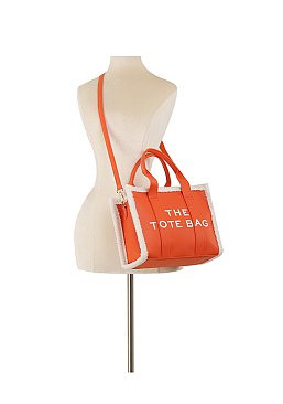 THE TOTE BAG Teddy Trim Tote Satchel