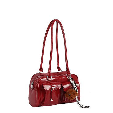 Bag Charm Buckle Pocket Boston Bag