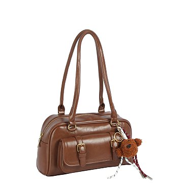 Bag Charm Buckle Pocket Boston Bag
