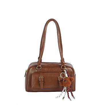 Bag Charm Buckle Pocket Boston Bag