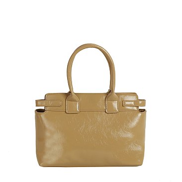 Bag Charm Buckle Top Handle Satchel