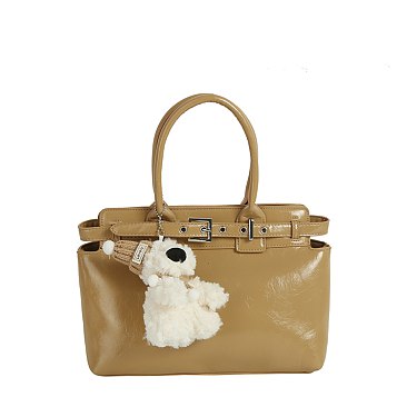 Bag Charm Buckle Top Handle Satchel