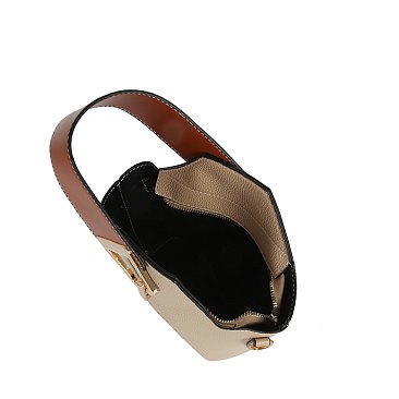 Fashion Buckle Handle Satchel