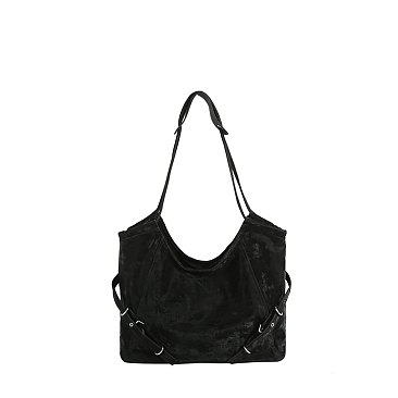 Faux Suede Shoulder Bag