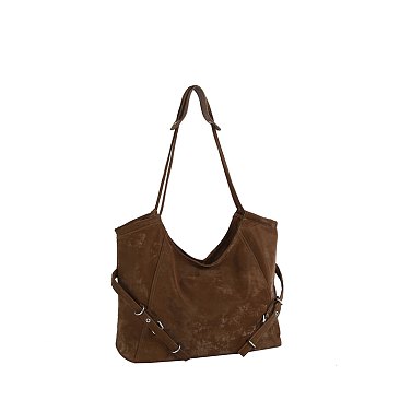 Faux Suede Shoulder Bag