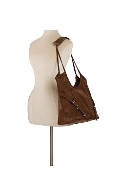 Faux Suede Shoulder Bag