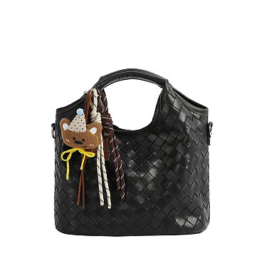 Bag Charm Woven Satchel