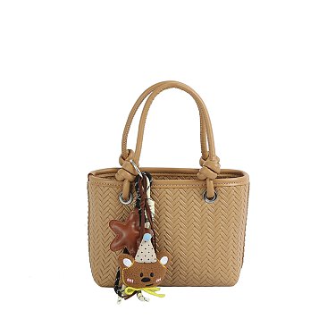 Bag Charm Chevron Woven Satchel