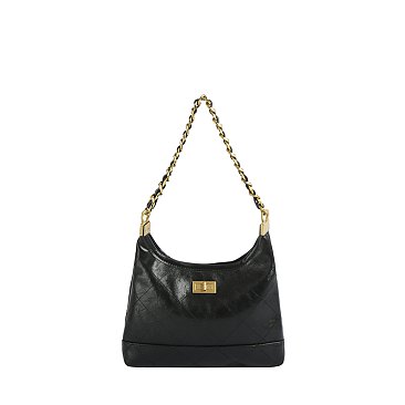 Faux Suede Woven Shoulder Bag