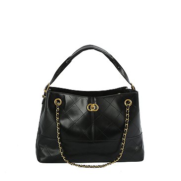 Faux Suede Woven 2 Way Satchel