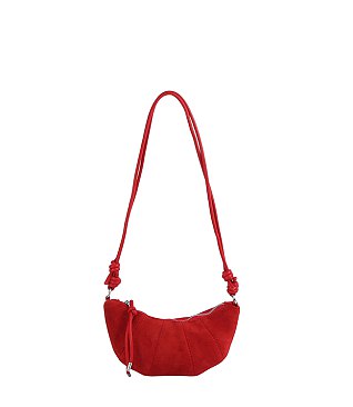 Faux Suede Crossbody Bag