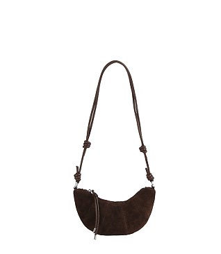 Faux Suede Crossbody Bag