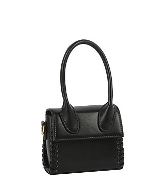 Whipstitch Flap Crossbody Bag Satchel