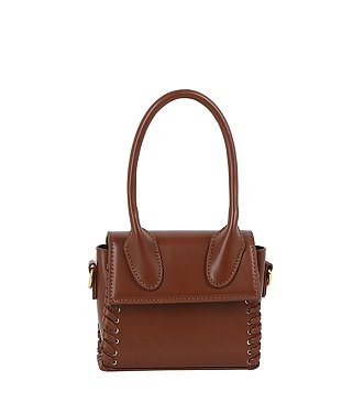 Whipstitch Flap Crossbody Bag Satchel