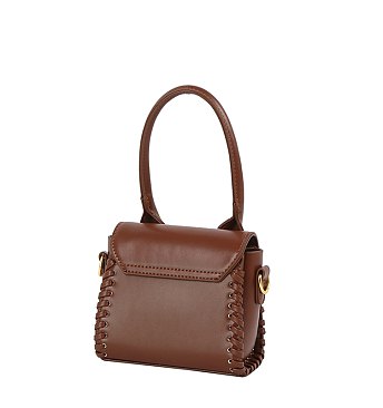 Whipstitch Flap Crossbody Bag Satchel