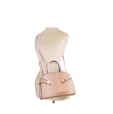 Croc Alligator 2-in-1 Dome Satchel