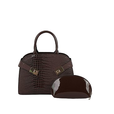 Croc Alligator 2-in-1 Dome Satchel