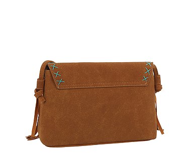 Western Concho Fringe Flap Crossbody Bag