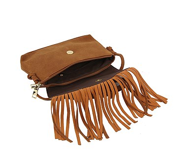 Western Concho Fringe Flap Crossbody Bag