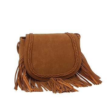 Fashion Flap Fringe Saddle Crossbody Bag