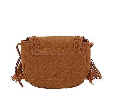 Fashion Flap Fringe Saddle Crossbody Bag