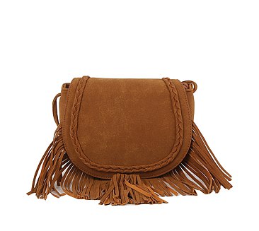 Fashion Flap Fringe Saddle Crossbody Bag