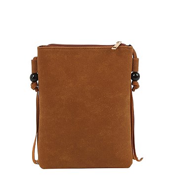 Concho Rhinestone Flower Fringe Crossbody Bag