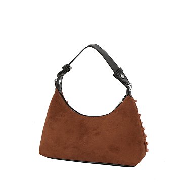 Pearl Stud Baguette Shoulder Bag