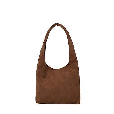 Studded Faux Suede Shoulder Bag
