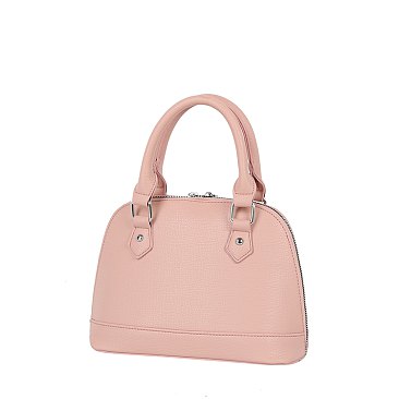 Textured Dome Charm Satchel