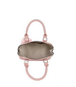 Textured Dome Charm Satchel