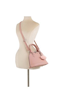 Textured Dome Charm Satchel