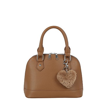Textured Dome Charm Satchel