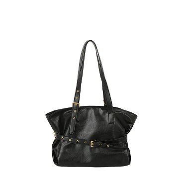 Retro Belted Tote Shopper Bag