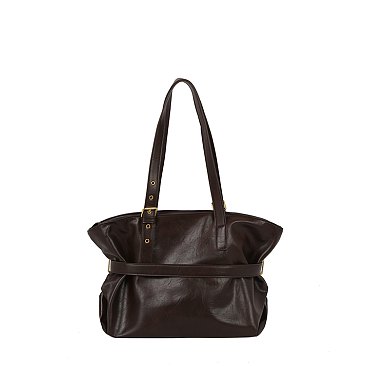 Retro Belted Tote Shopper Bag