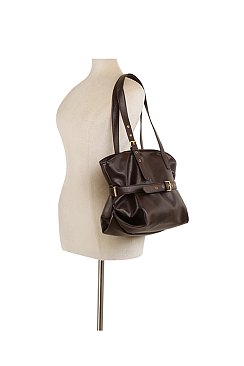 Retro Belted Tote Shopper Bag