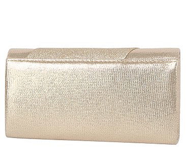 Metallic Satin Bow Flap Clutch Evening Bag