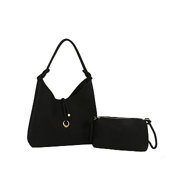 Faux Suede 2-in-1 Shoulder Bag