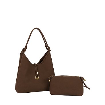 Faux Suede 2-in-1 Shoulder Bag