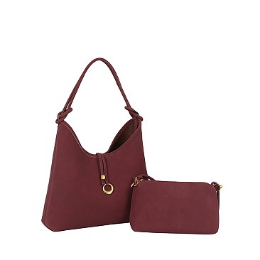 Faux Suede 2-in-1 Shoulder Bag
