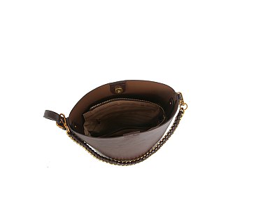 Chain Link Bucket Crossbody Bag