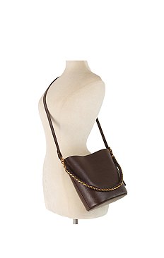Chain Link Bucket Crossbody Bag